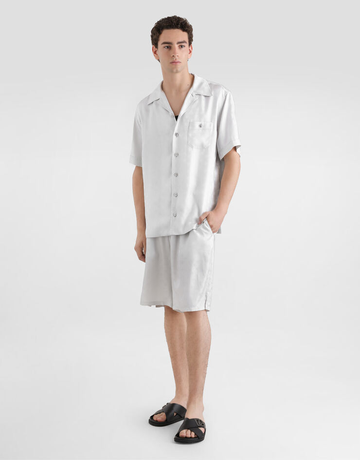 Dolce & Gabbana DG jacquard logo hawaii shirt Grey G5JH9TFJ1JY