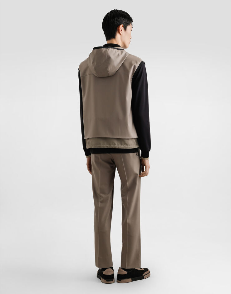 Dolce & Gabbana Wool canvas hooded gilet Multicolor G9BSRTFURK8