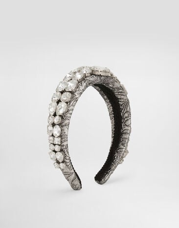 Dolce & Gabbana Floral jacquard headband with embroidery Multicolor FY367ZGDDDM