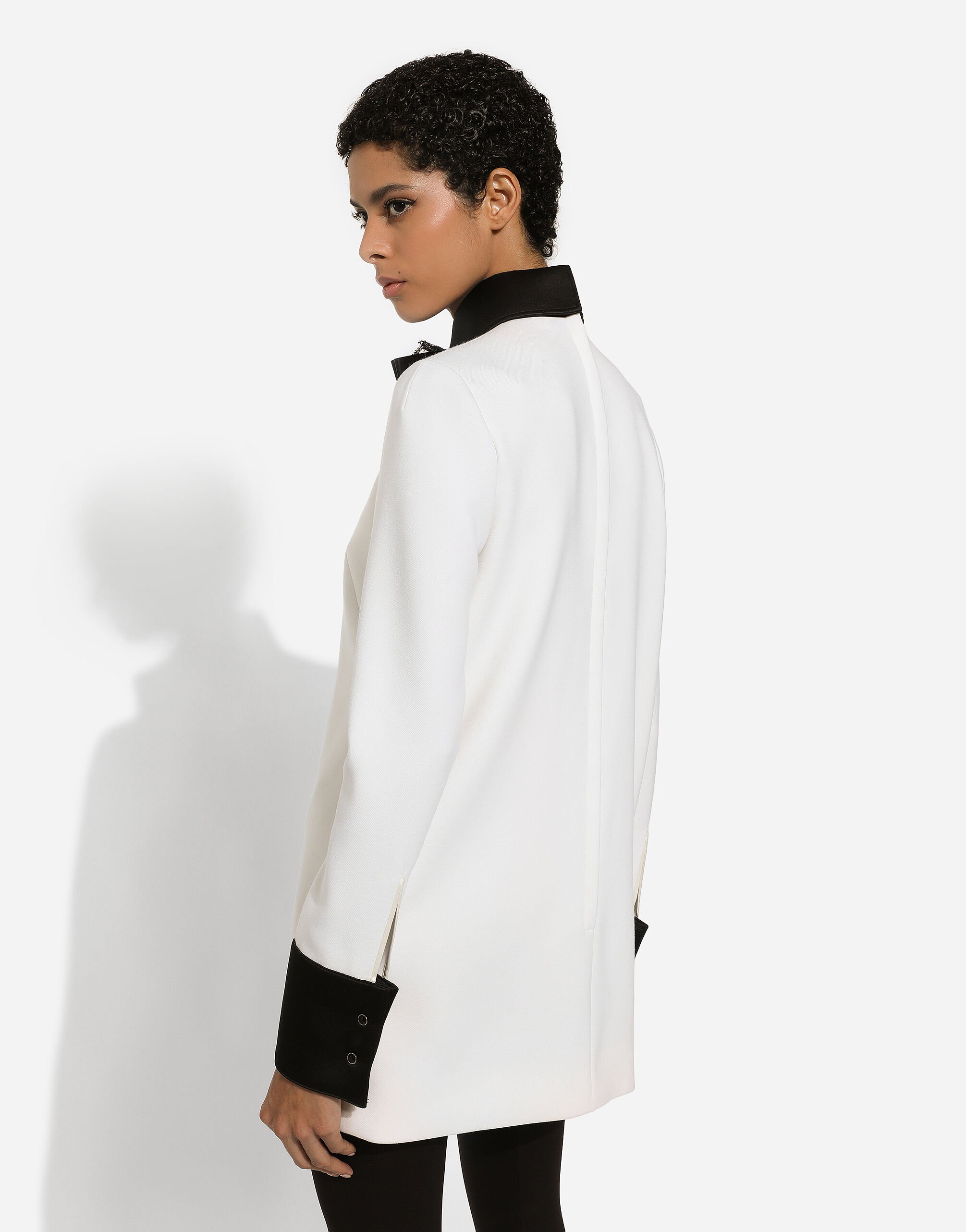 【関税＆送料込み】Dolce & Gabbana Woolen Dress With Satin Short woolen dress with satin belt and straps in White for