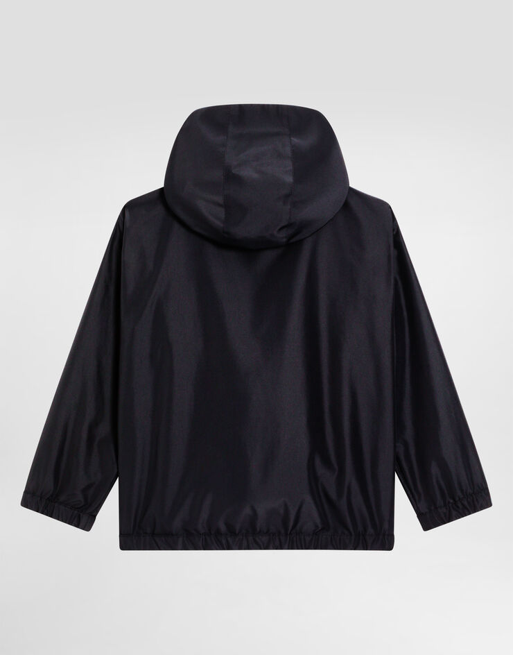 Dolce & Gabbana Chaqueta de tejido técnico con placa con logotipo Azul L42B85FUS0L