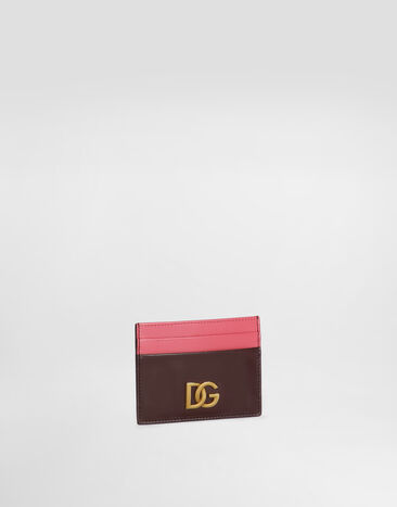 Dolce & Gabbana Calfskin card holder with DG logo Bordeaux BI0330A9M75