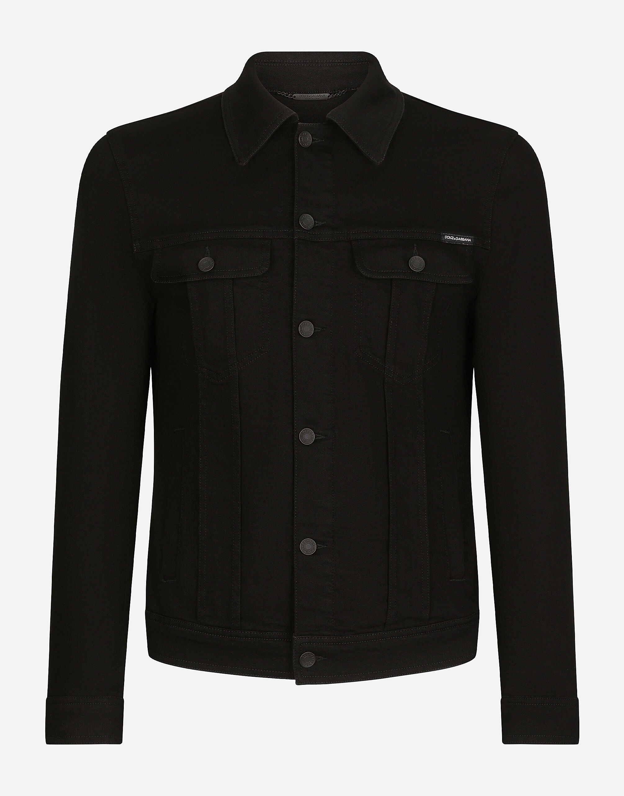 Dolce & Gabbana Black stretch denim jacket Black GY07CDG8KN4