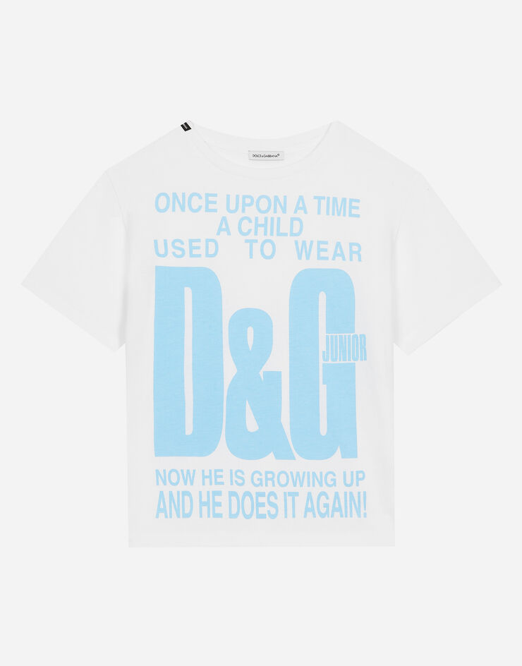 Dolce & Gabbana 프린트 저지 티셔츠 화이트 L4JTEYG7L6P