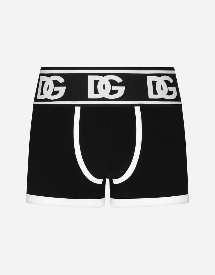 Dolce & Gabbana Two-way stretch jersey boxers with DG logo Multicolor M4E12JOUAIG