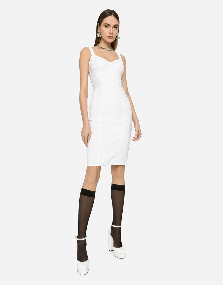 Dolce & Gabbana فستان بوستيه كورسيه أبيض F63G9TG9798