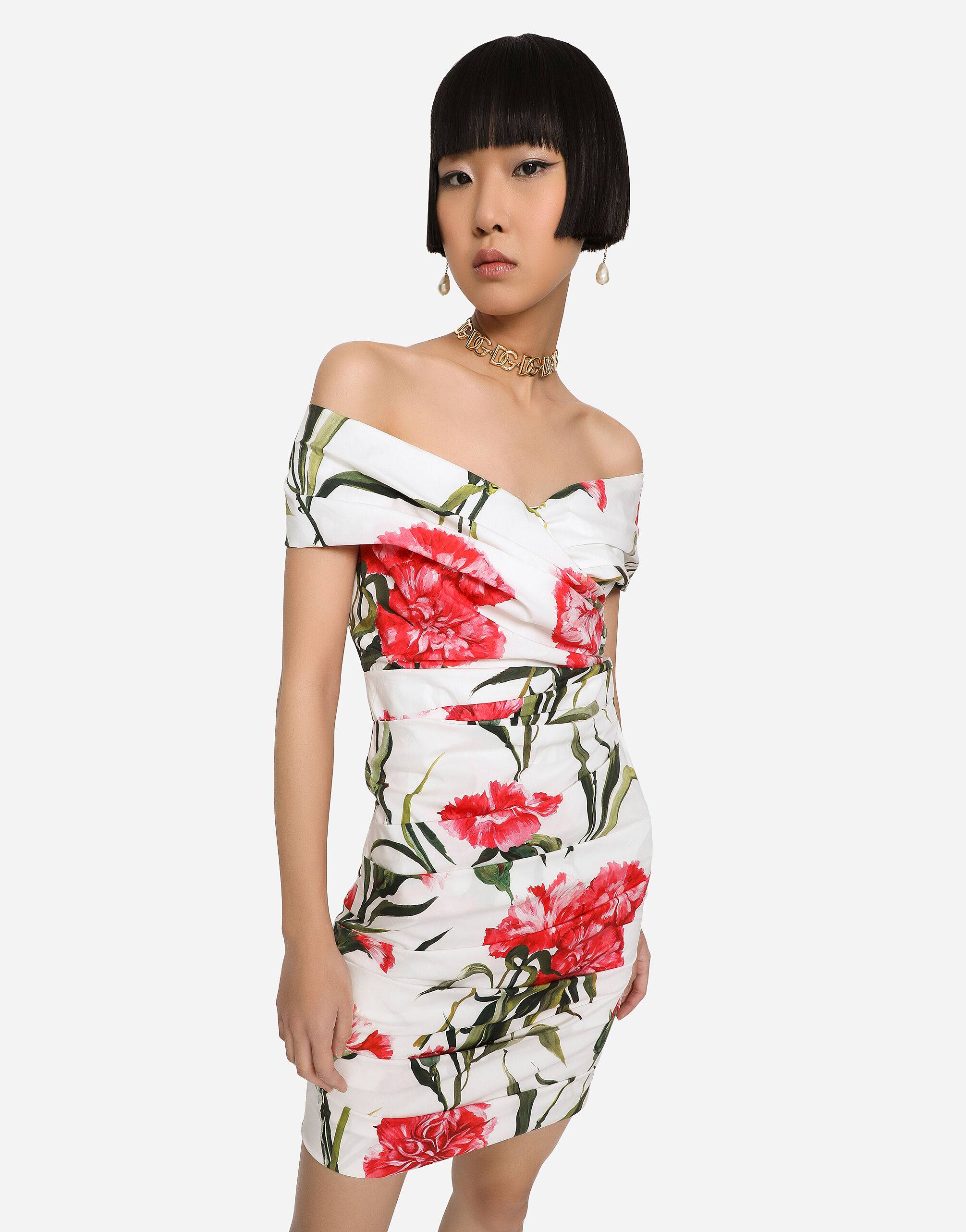 ●Dolce&Gabbana●ドレープ ポピー プリント ポプリン ドレス L54DH8HS5TV_HA5PC_0.jpg