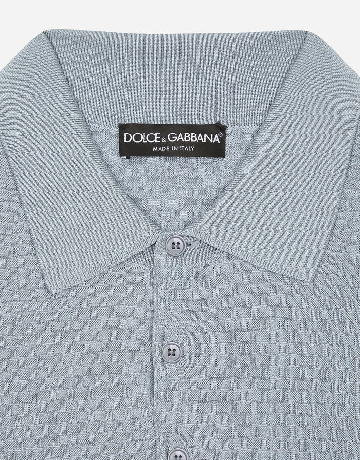 Dolce & Gabbana Stretch cotton polo-shirt with DG hardware Dolce & Gabbana Stretch cotton polo-shirt with DG hardware Azure GXM72TJGMGC