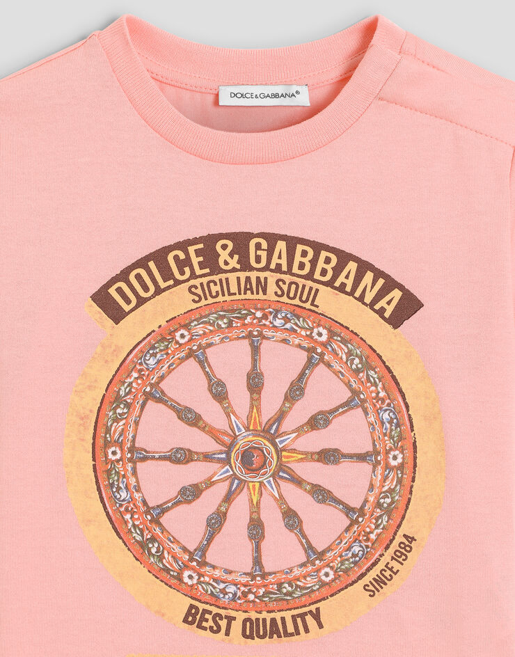 Dolce & Gabbana Jersey t-shirt with print Pink L2JTITG7P5V