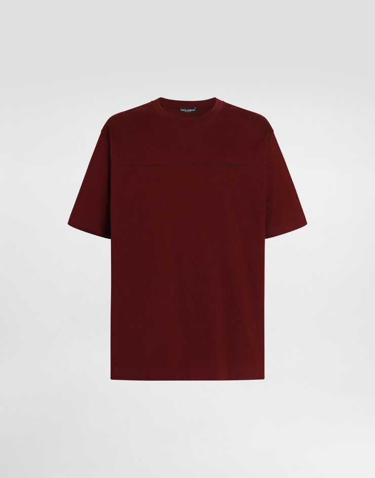 Dolce & Gabbana Футболка из хлопка с логотипом Bordeaux G8PN9ZG7P9N