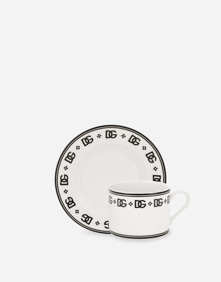 Dolce & Gabbana طقم من 2 فنجان شاي وصحنه متعدد الألوان TC0S11TCALH