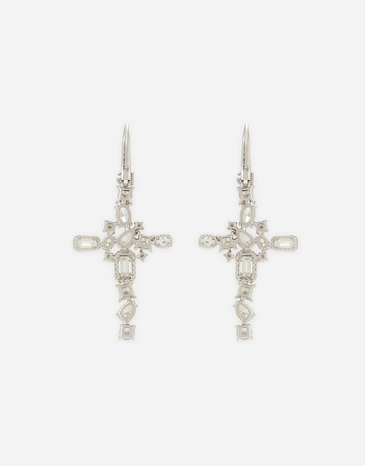 Dolce & Gabbana Boucles d’oreilles Easy Diamond en or blanc 18 ct avec diamants Blanc WEQD4GWDIA1