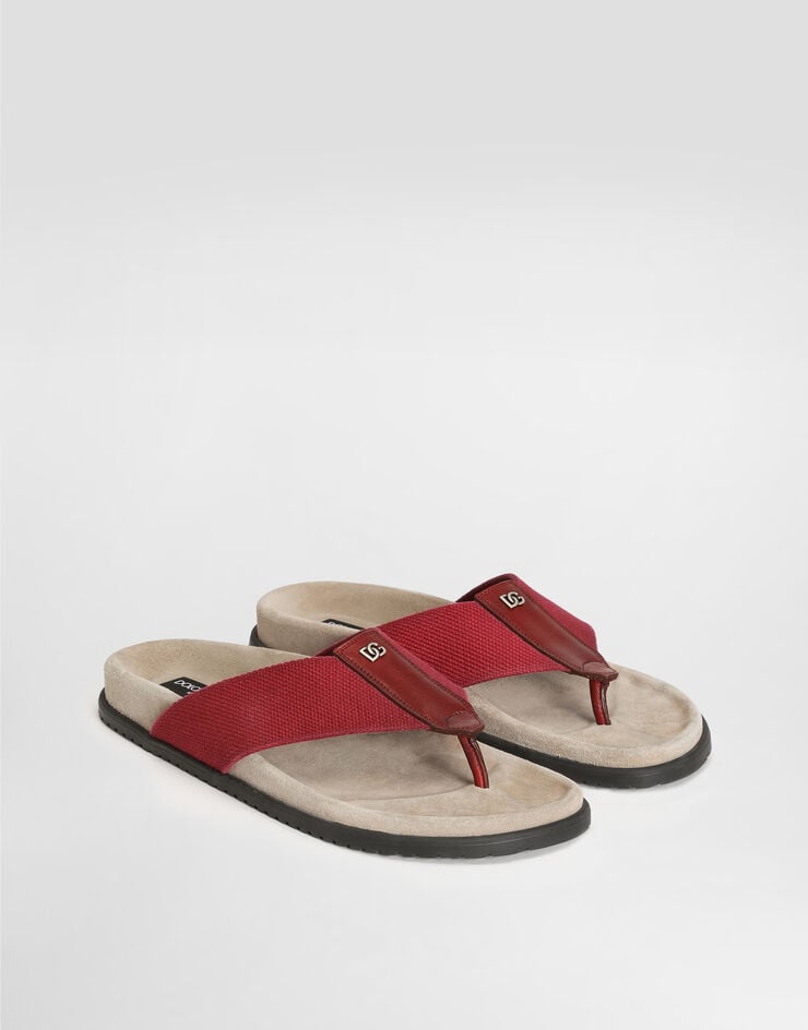 Dolce & Gabbana Logo flip flops Red A80628A0763