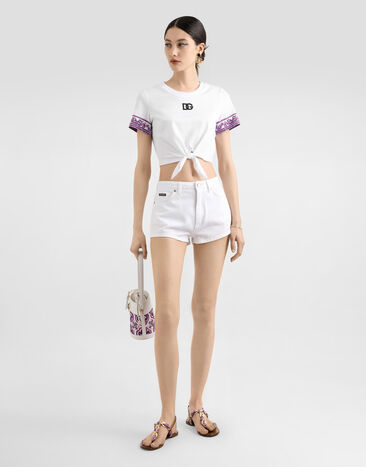 Dolce & Gabbana マヨリカプリント ショートスリーブ Tシャツ Multicolor F8V54ZII7IG