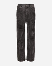 Dolce & Gabbana Washed oversize jeans with rips and abrasions Multicolor G9NL5DG8GW9