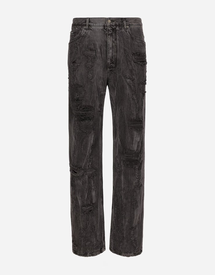 Dolce&Gabbana Washed oversize jeans with rips and abrasions Multicolor GWVNXDG8JJ7