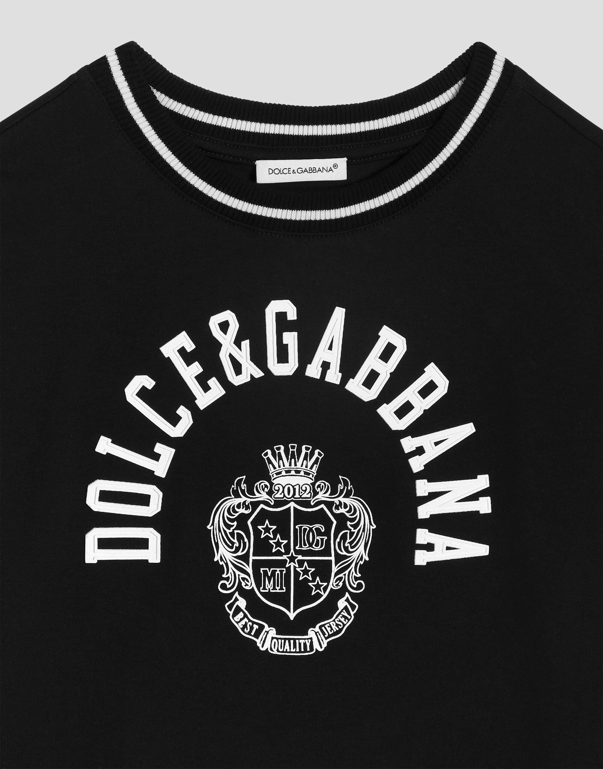 ブラックのボーイズ プリント ジャージー T シャツ | Dolce&Gabbana®