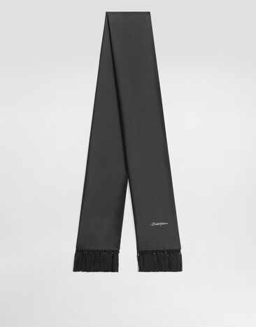 Dolce & Gabbana وشاح من ساتان جاكار Black GQ386EG0UB6