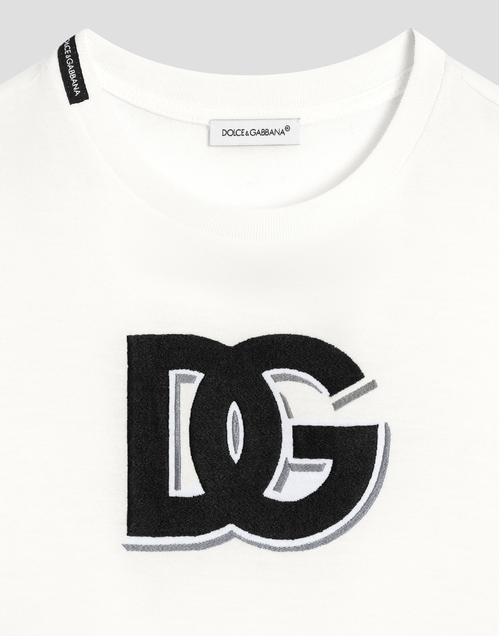 Jersey T-shirt with DG logo in White for Boys | Dolce&Gabbana® US