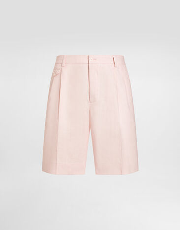 Dolce & Gabbana Linen bermuda shorts Pink GW0MATFU4JB