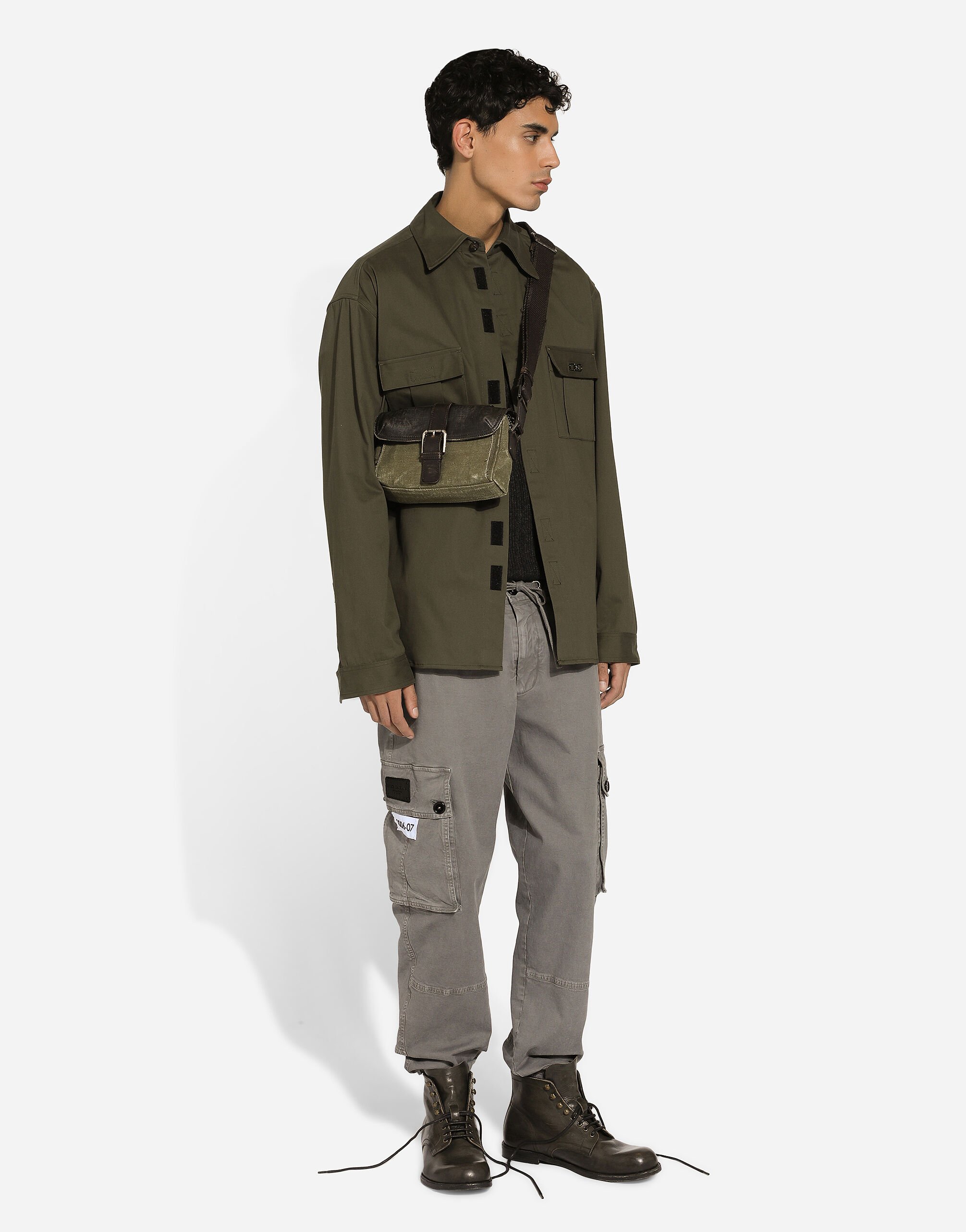 Cotton cargo pants in Grey for Men | Dolce&Gabbana® US
