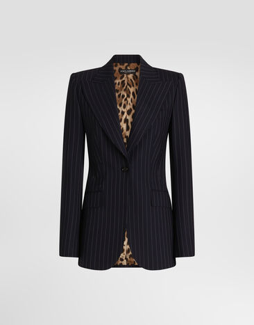 Dolce & Gabbana Turlington single-breasted jacket in pinstripe wool Multicolor F29QGTFRBDR