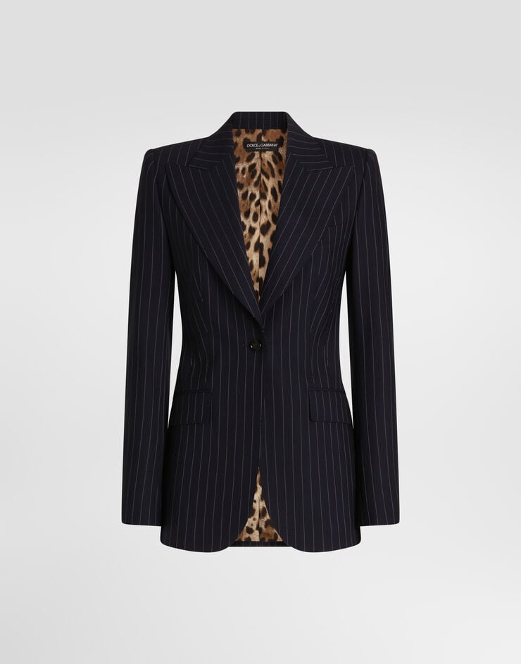 Dolce & Gabbana 西装外套 Turlington 羊毛 单排扣 粉笔条纹 多色 F29QGTFRBDR