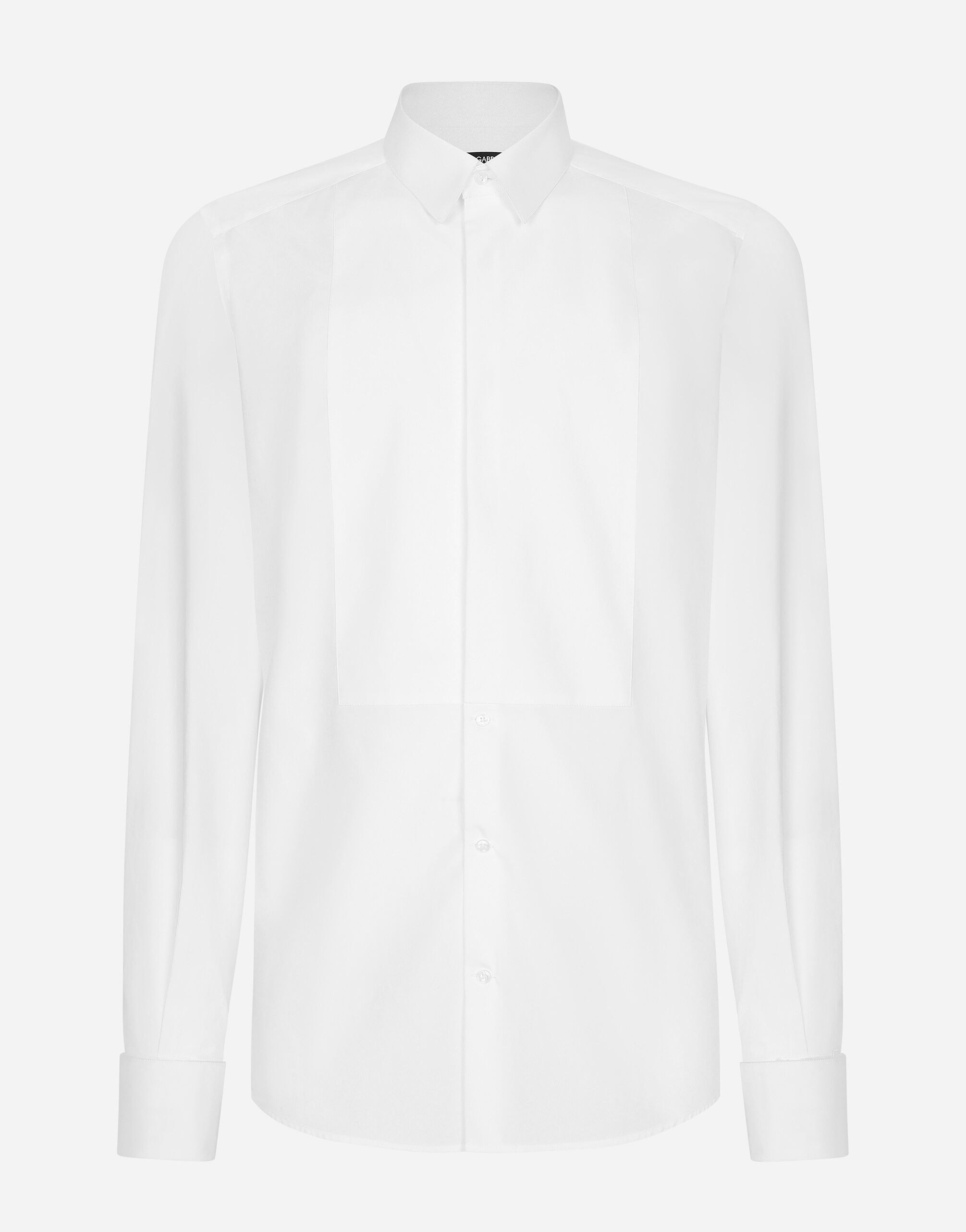 Dolce & Gabbana 골드 핏 코튼 턱시도 셔츠 실버 WNG101W0001