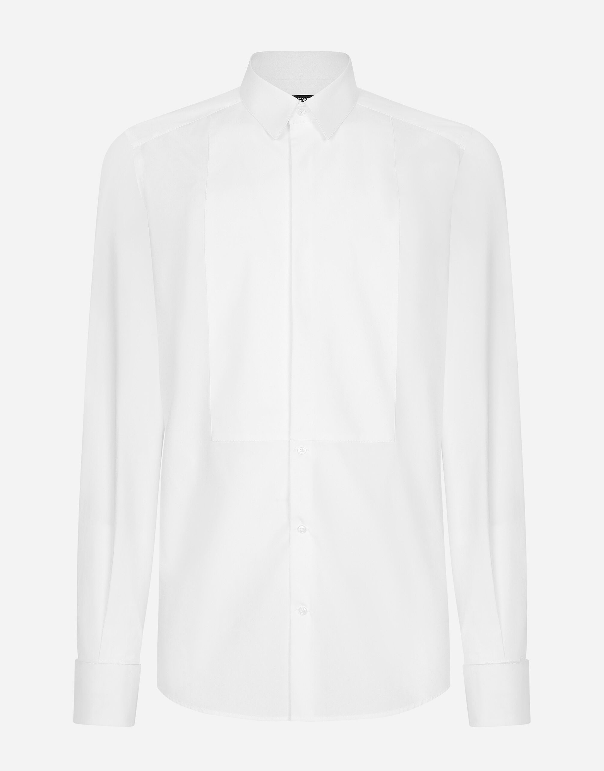 Camicia tuxedo gold popeline di cotone in Bianco da Uomo Dolce Gabbana