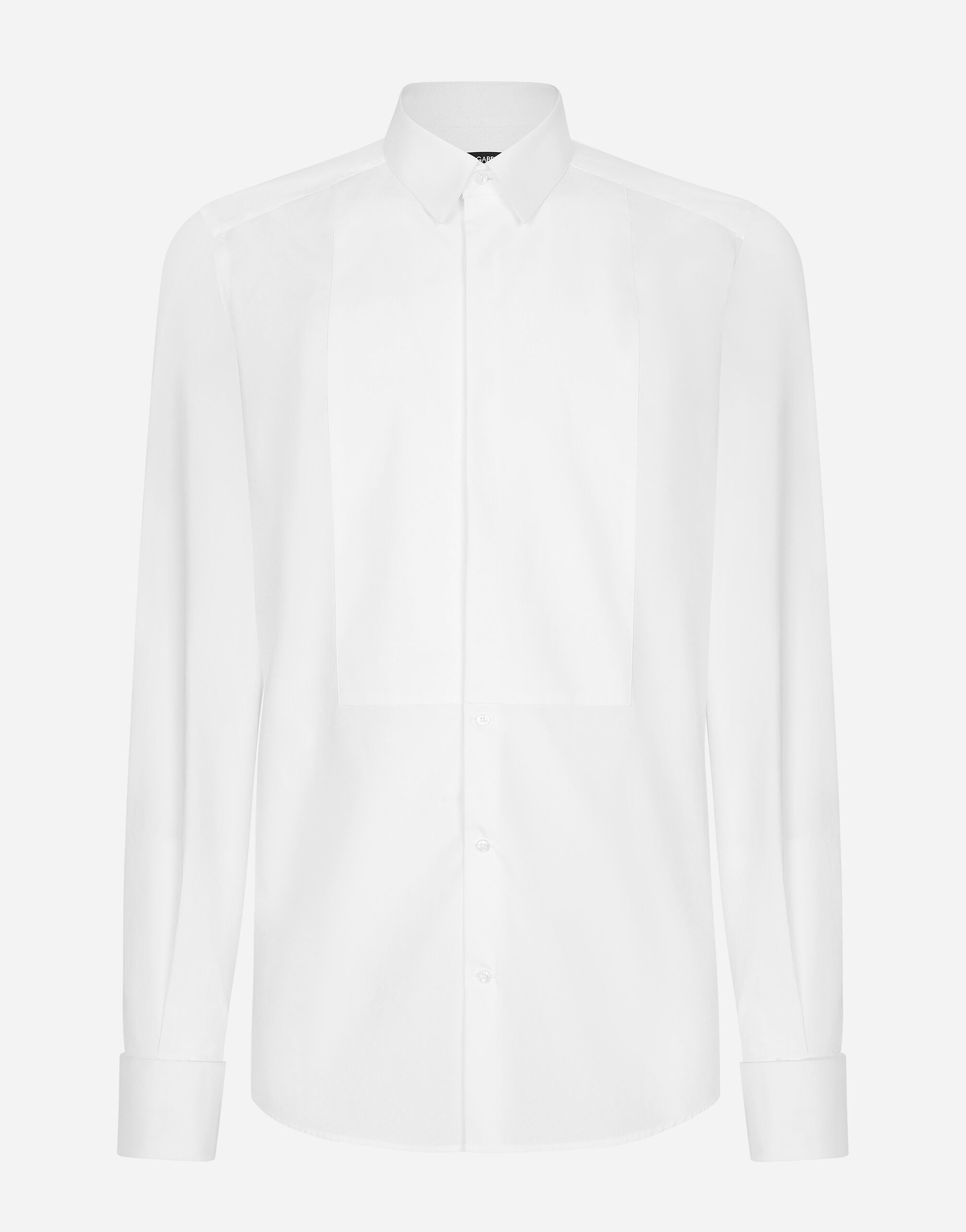 Dolce & Gabbana Cotton poplin Gold-fit tuxedo shirt White G5EN2TGG145