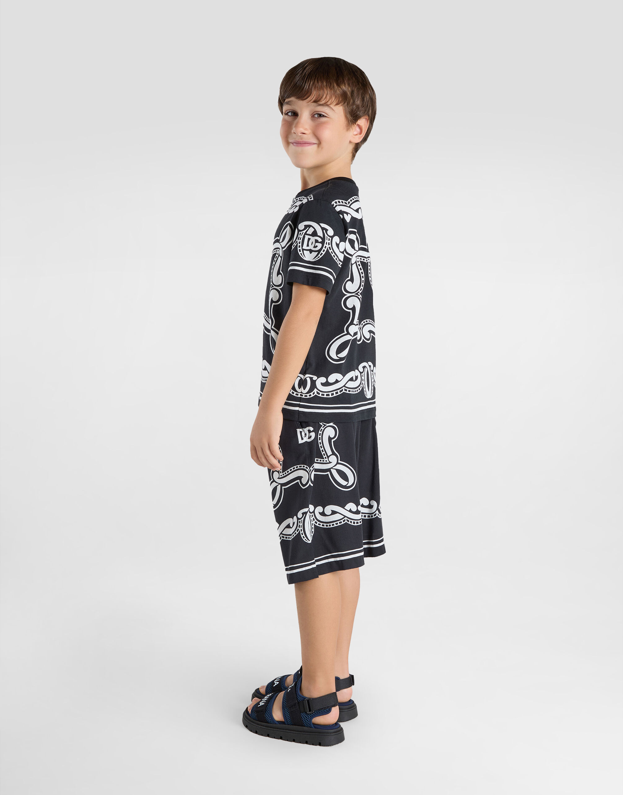 Bandanna-print jersey T-shirt in Print for Boys | Dolce&Gabbana® US