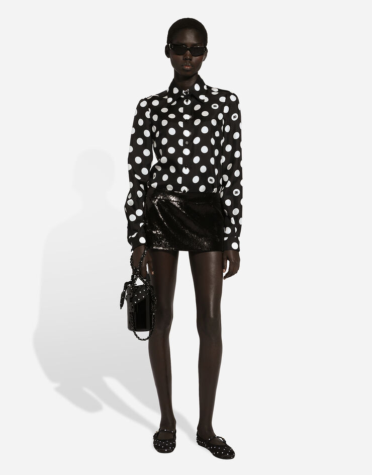 Dolce & Gabbana Minifalda con bordado de microlentejuelas Negro F4CWOTFLSIM