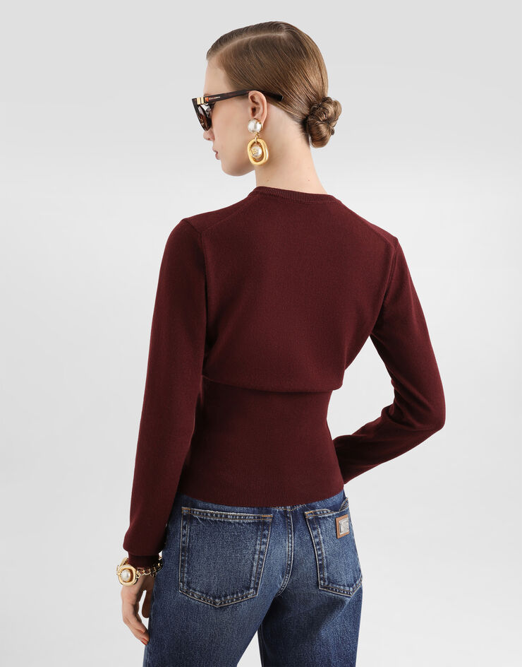 Dolce & Gabbana Jersey serafino en cachemira Bordeaux FXVFFTJBW2C