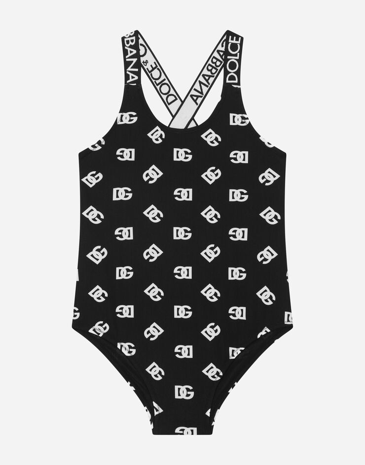 Dolce & Gabbana One-piece swimsuit with DG logo print Multicolor L5J831FSG3I
