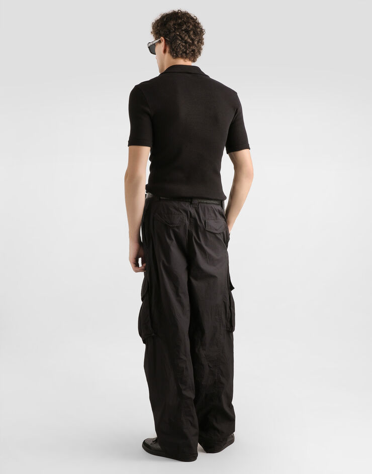 Dolce & Gabbana Cotton interlock polo t-shirt Black G8SR0TFUGFJ