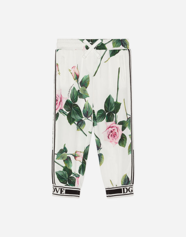 Dolce & Gabbana CADY TRACKSUIT WITH TROPICAL ROSE PRINT FLORAL PRINT L5JY15FSRMP