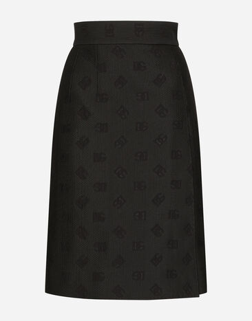Dolce & Gabbana Quilted jacquard midi skirt with DG logo Print F4CUNTFPTAX