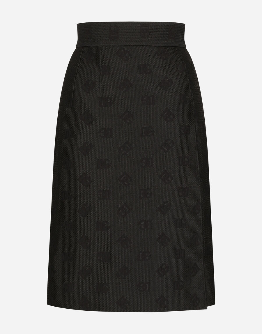 Quilted jacquard midi skirt with DG logo