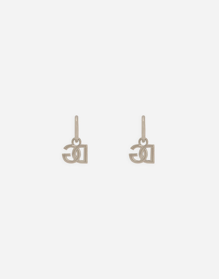 Dolce & Gabbana Butterfly-back earrings with DG logo Grey WEN5L3W1111
