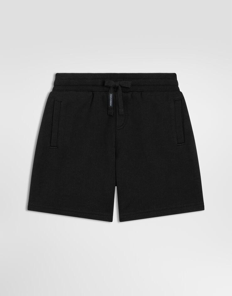 Dolce & Gabbana Bermudas en felpa con parche Dolce & Gabbana Bermudas en felpa con parche Black L4JQXVG7QK2