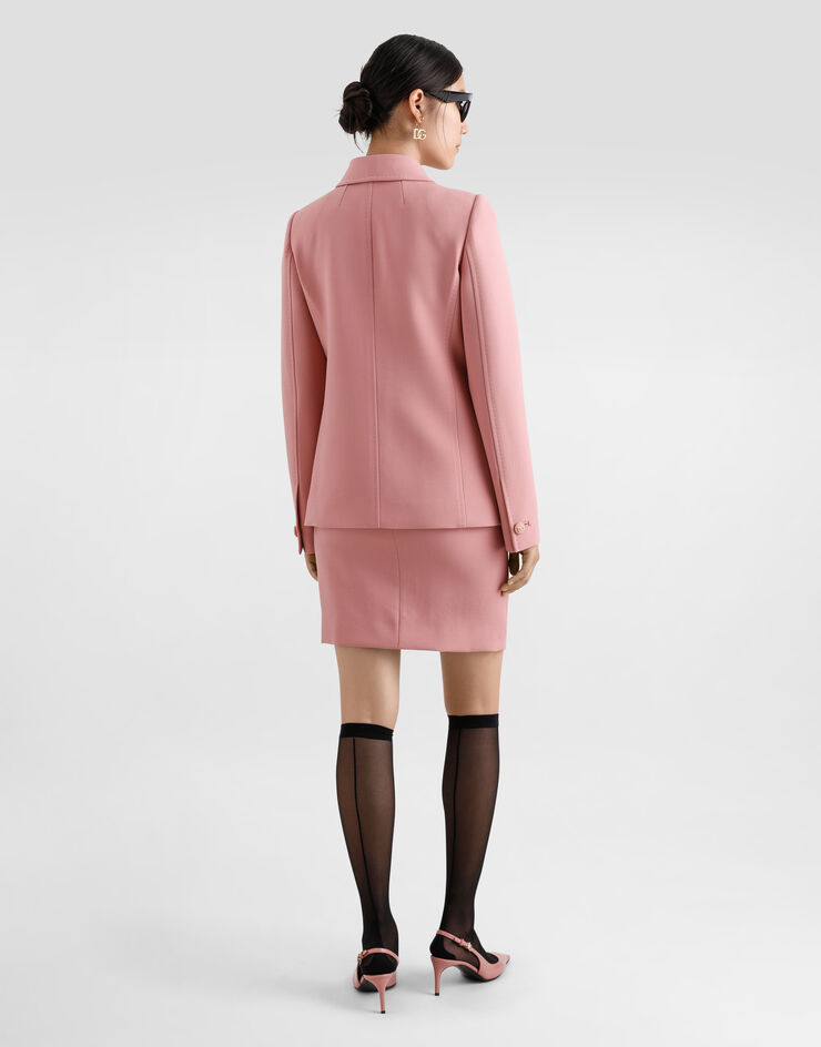 Dolce & Gabbana DG 徽标别针缎布背心上衣 Pink F7AK5TFURAG