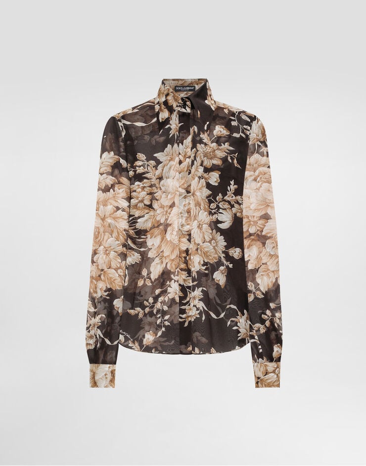 Dolce & Gabbana Rose-print chiffon shirt Print F5R64TIS1ZO