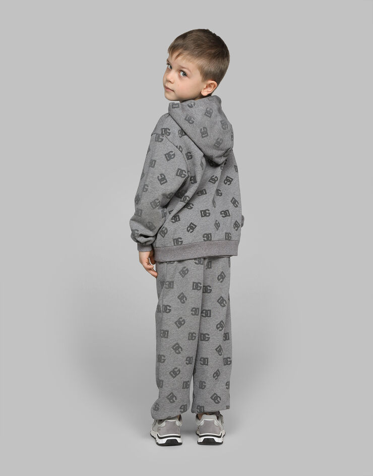 Dolce & Gabbana Jersey jogging pants with DG logo Grey L4JPJPG7N2A