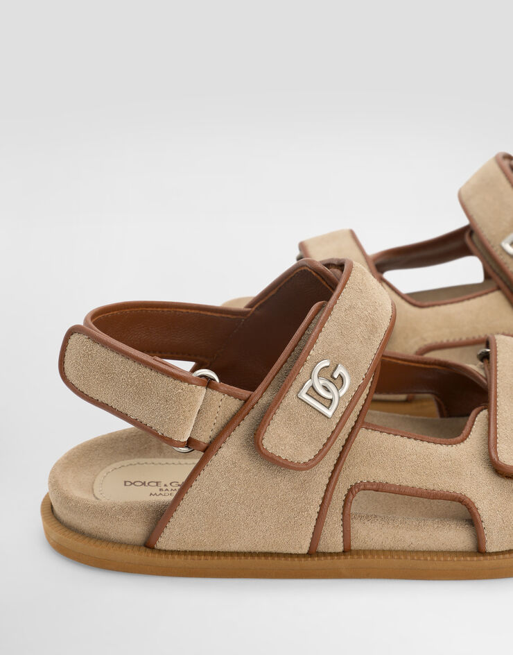 Dolce & Gabbana Split leather and nappa calfskin sandals Beige DA5341AY882