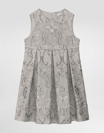 Dolce & Gabbana ربطة رأس من جاكار أزهار بتطريز Silver L54DL6HJMQW