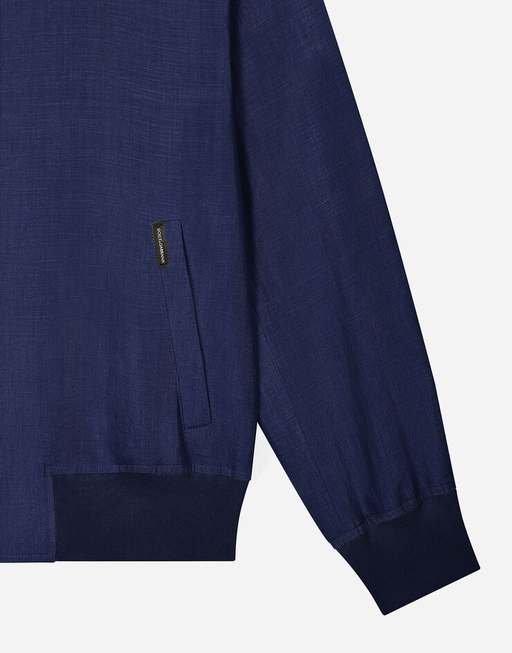 Dolce & Gabbana Unlined linen bomber jacket Blue G9BFNTFU4K6