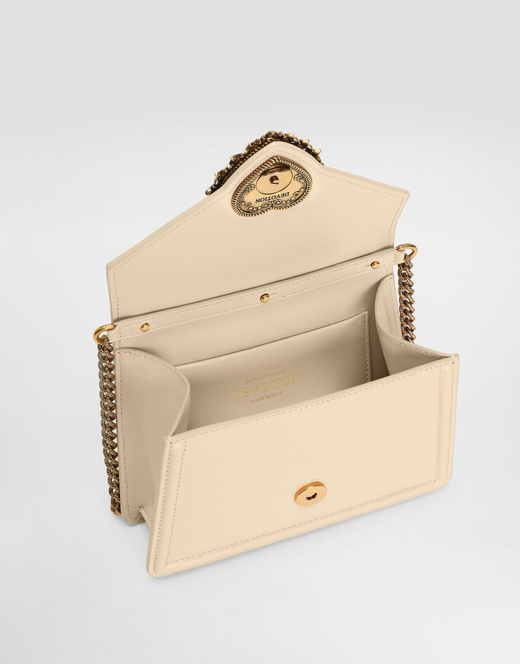 Dolce & Gabbana Devotion 小号顶部手柄手袋 奶油色 BB6711AV893