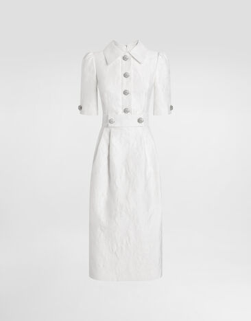 Dolce & Gabbana Abito in jacquard floreale Bianco F60ATZFJTB4