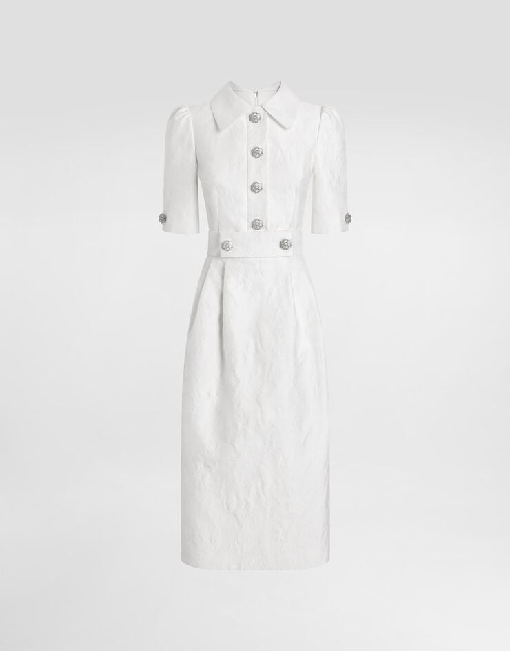 Dolce & Gabbana Abito in jacquard floreale Bianco F60ATZFJTB4