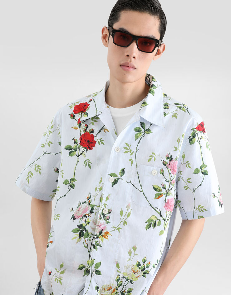 Dolce & Gabbana Rose-print poplin hawaii shirt  G5JH9THS5VQ